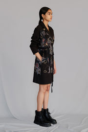 Black Map Coat Dress