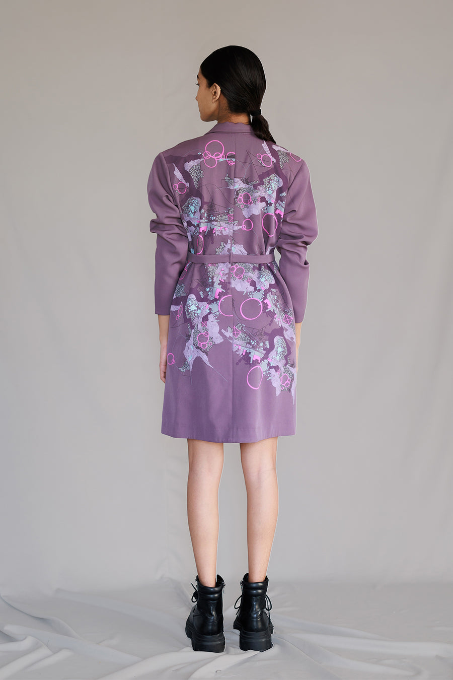 Mauve Map Coat Dress