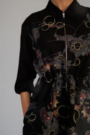 Black Map Short Dress