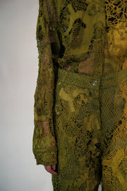 Yellow Map Embroidery Shirt Pant