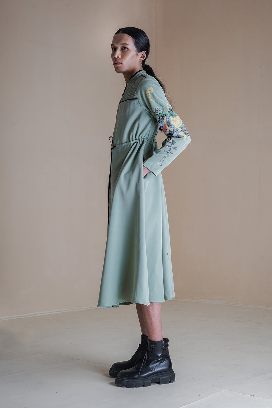 Germ Moss Smocked Dress