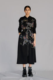 Black Map Long Dress