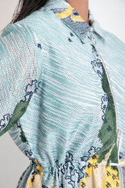 Edo Wave Embroidered Short Dress