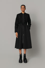 Black on Black Map Long Dress