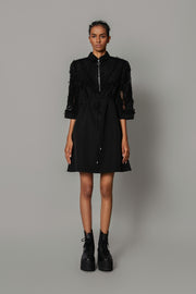 Black on Black Map Short Dress
