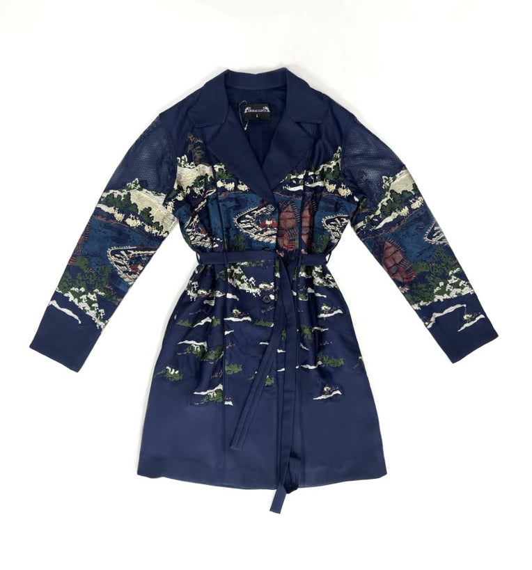 Blue Crest Applique Blazer  Dress