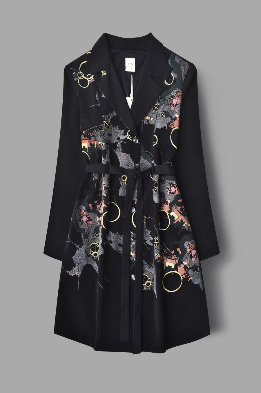 Black Map Coat Dress