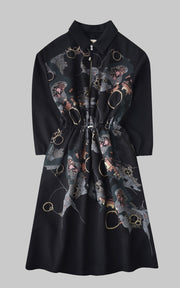 Black Map Dress