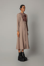 Brown Hokusai Embroidered 10-Cut